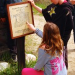 Students learn about the gold rush. 